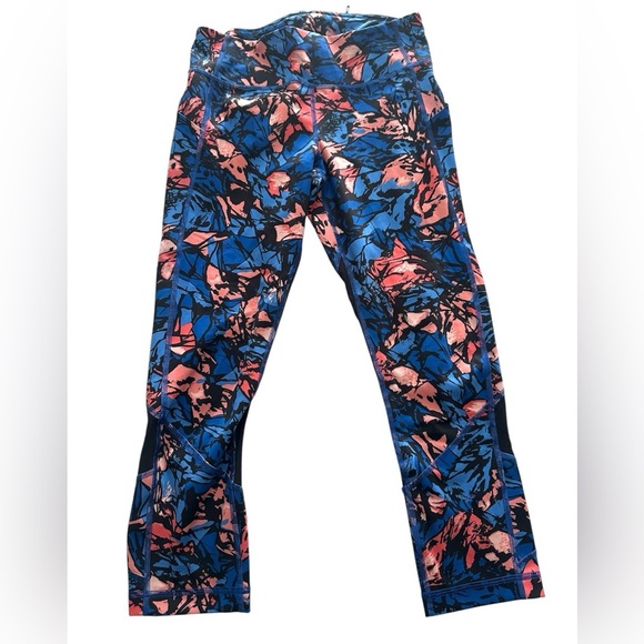 Lululemon Inspire Tight II cropped blue black and orange -like new size 6 - Picture 5 of 6